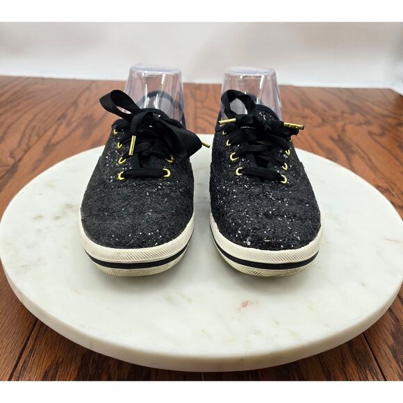 Kate Spade Keds X Kate Spade New York Black Glitter Sneakers - Picture 2 of 9